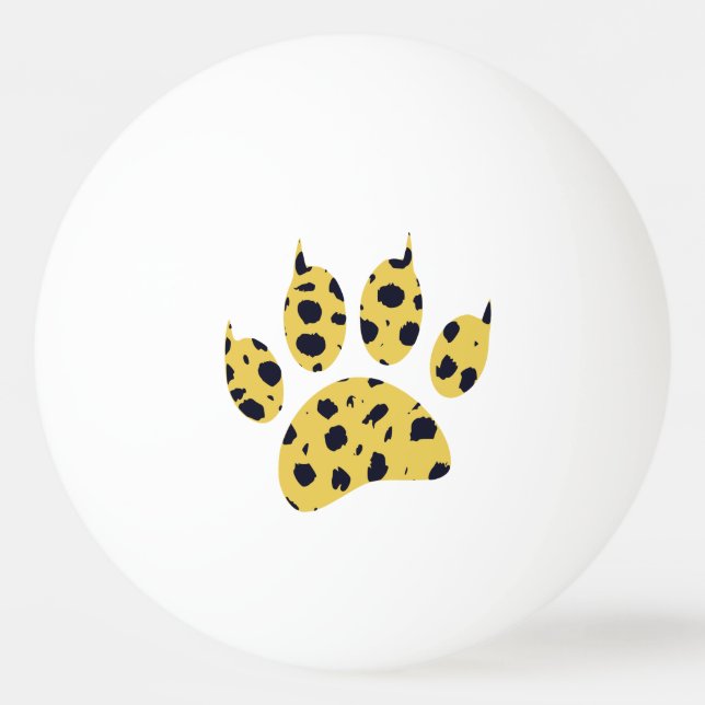 Balle De Ping Pong Empreinte de patte Cheetah (Devant)