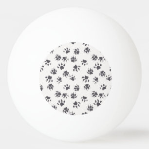 Balle De Ping Pong Empreintes Paw : Chien Monochrome Sans Seamless.
