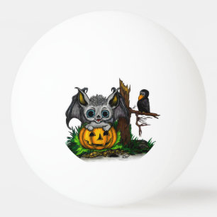 Balle De Ping Pong En attente d'Halloween, Bat mignonne et Corbeau