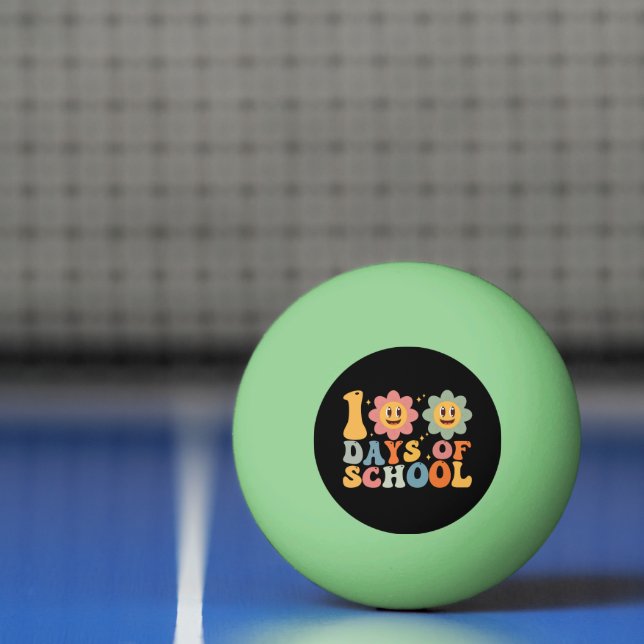 Balle De Ping Pong Enseignant Enfants Rétro Groovy 100 Jours D'école  (Filet)