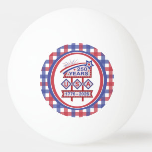Balle De Ping Pong Enseigne de marquise rétro USA 250e anniversaire 1