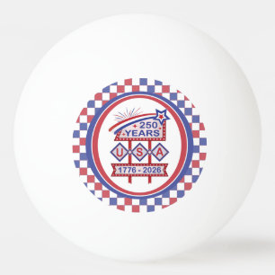 Balle De Ping Pong Enseigne de marquise rétro USA 250e anniversaire 1
