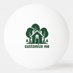Balle De Ping Pong Entreprise Immobilière Personnalisée Maison Forêt
