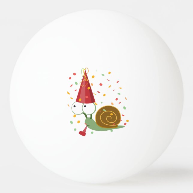 Balle De Ping Pong Escargot Confetti Party (Devant)