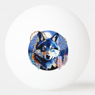 Balle De Ping Pong Esprit animal indigène Wolf
