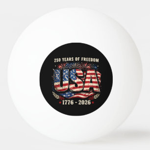 Balle De Ping Pong États-Unis 250 Ans de Liberté 1776–2026 Patriote