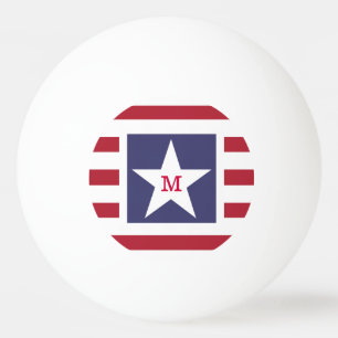 Balle De Ping Pong Etoiles et rayures personnalisables Momogramme USA