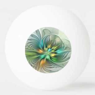 Balle De Ping Pong Fantaisie Abstraite Moderne Fleur Fractale Colorée