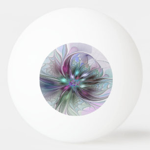 Balle De Ping Pong Fantaisie Abstraite Moderne Fleur Fractale Colorée