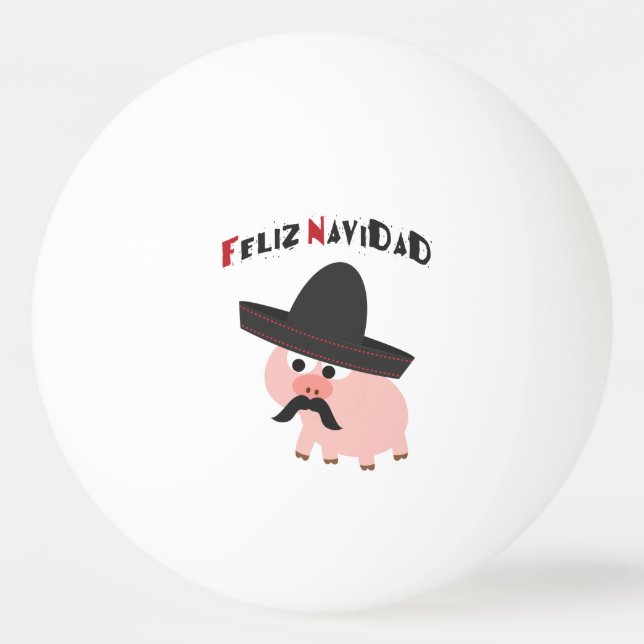 Balle De Ping Pong Feliz Navidad ! Cochon (Devant)