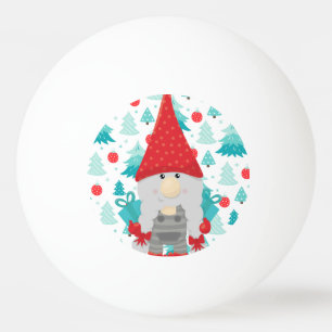 Balle De Ping Pong Festive Gnome avec cadeaux