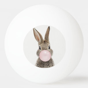 Balle De Ping Pong Feu de lapin rose bulle gomme