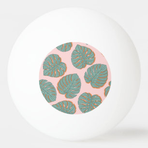 Balle De Ping Pong Feuille de Monstera : Motif Vintage tropical