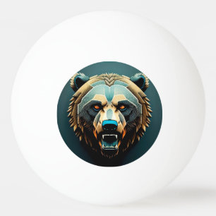 Balle De Ping Pong Fierce Stylisé Ours Art