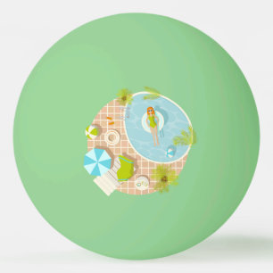 Balle De Ping Pong Fille de piscine en bikini plage d'été