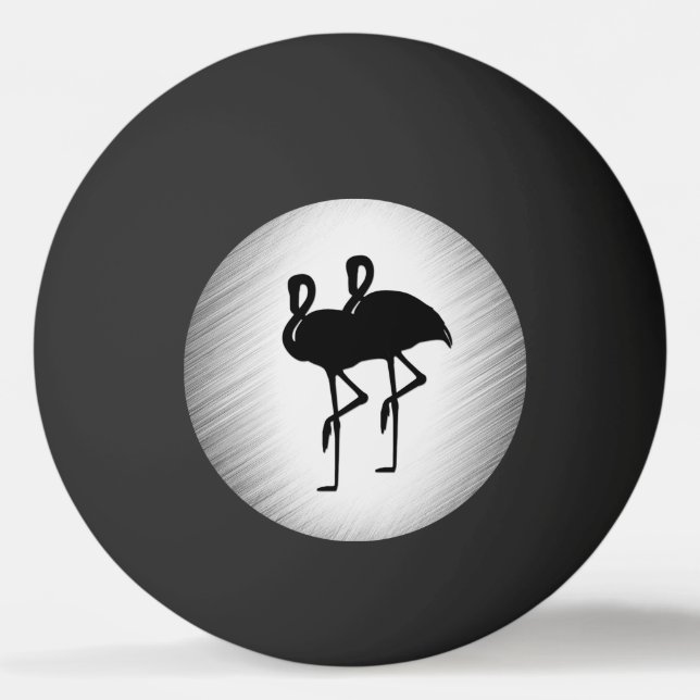 Balle De Ping Pong Flamant rose noir et blanc (Devant)