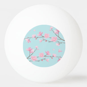 Balle De Ping Pong Fleur de cerisier - bleu ciel