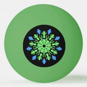 Balle De Ping Pong Fleur de néon vert et bleu