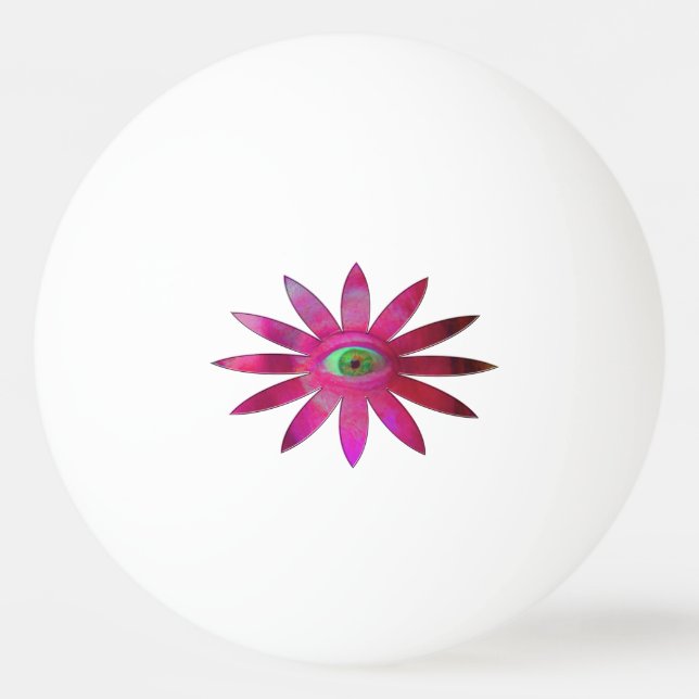 Balle De Ping Pong Fleur rosâtre d'oeil (Devant)