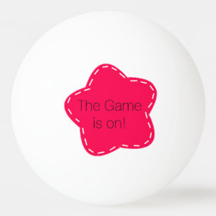 Balle De Ping Pong Fleur rose avec citation de ping-pong