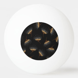 Balle De Ping Pong Fleurs Brown, arrière - plan noir sans soudure.