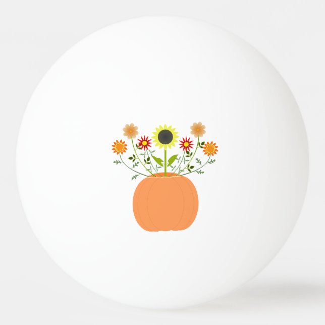 Balle De Ping Pong Fleurs d'action de grâce en Citrouille (Devant)