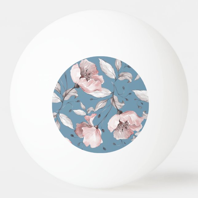 Balle De Ping Pong Fleurs de printemps, feuille, design transparent (Devant)