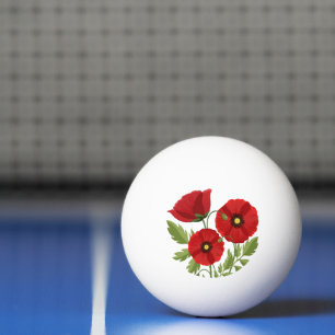 Balle De Ping Pong Fleurs d'été joyeuses floraison de pavot