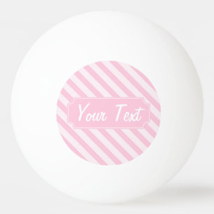 Balle De Ping Pong Fleurs diagonales en bandes roses
