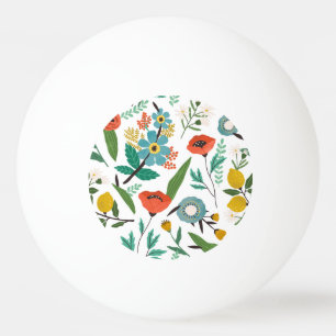 Balle De Ping Pong Fleurs printanières : Motif floral incolore