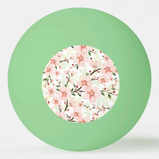 Balle De Ping Pong Fleurs roses (Dos)
