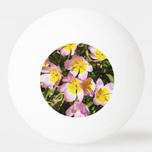 Balle De Ping Pong Fleurs roses et jaunes