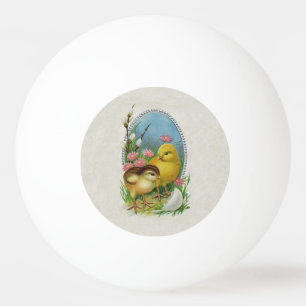 Balle De Ping Pong Fleurs vintages de poussins de bébé de ressort d