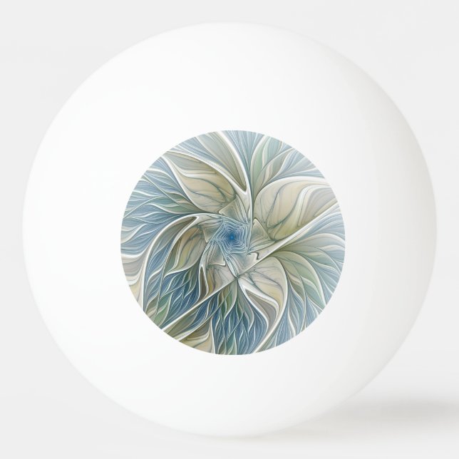Balle De Ping Pong Floral Dream Pattern Abstract Blue Khaki Fractal (Devant)