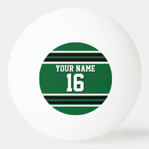 Balle De Ping Pong Forest Green Black Team Jersey Custom