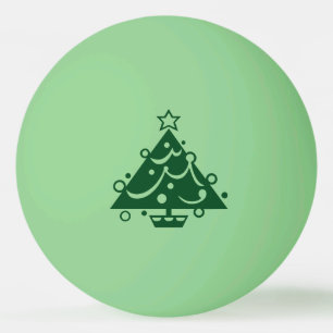 Balle De Ping Pong Forme d'arbre de Noël vert sur la lumière dans l