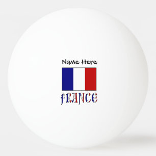 Balle De Ping Pong France et drapeau français avec votre nom
