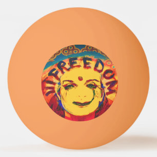 Balle De Ping Pong Freedom Face souriante jaune
