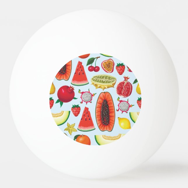 Balle De Ping Pong Fruits Exotiques : Imprimé tendance sans couture. (Devant)