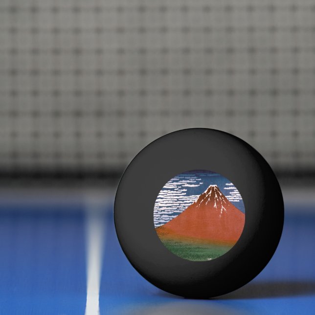 Balle De Ping Pong Fuji rouge, Aka Fujiyama Volcan Katsushika Hokusai (Filet)