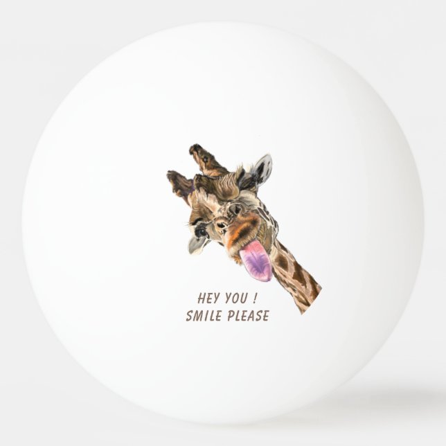Balle De Ping Pong Funny Giraffe Ping Pong Ball - Smile (Devant)