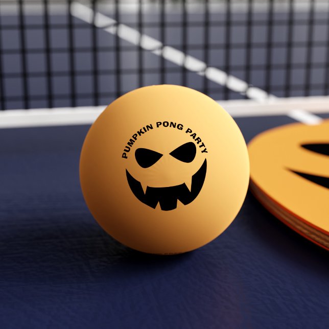 Balle De Ping Pong Funny Halloween Citrouille Party Personnalisé (Halloween Ping Pong Ball for frighteningly good Halloween game night)