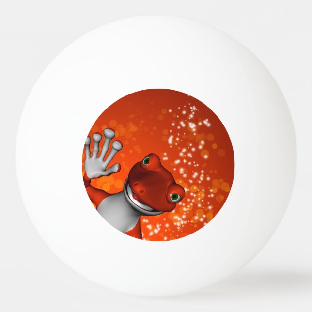 Balle De Ping Pong Gecko mignon en rouge (Dos)