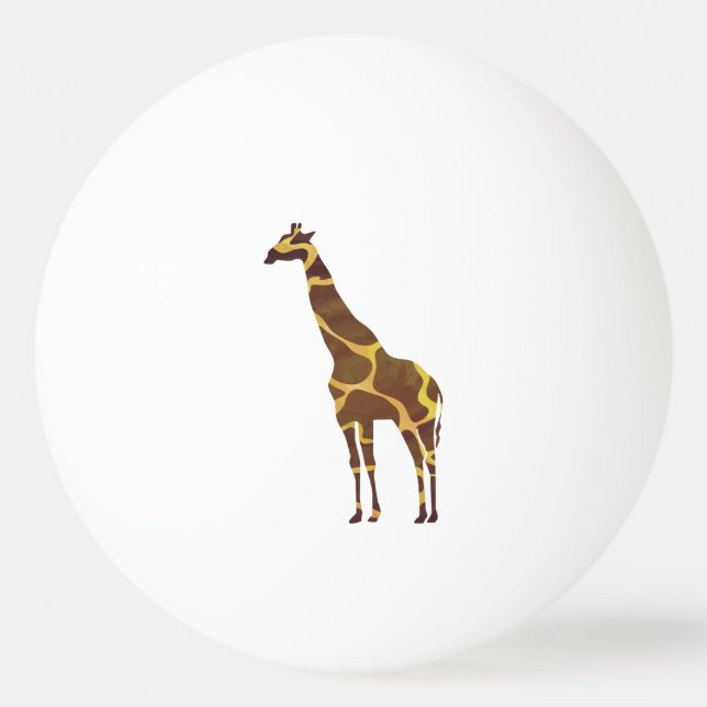Balle De Ping Pong Giraffe Brown et jaune Silhouette (Dos)