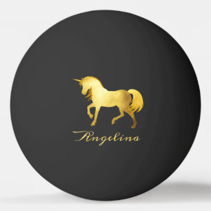 Balle De Ping Pong Girly & Chic Luxury Gold Foil Unicorn Personnalisé