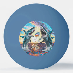 Balle De Ping Pong Glamour Chomp-Shark Dressage pour les gemmes brill