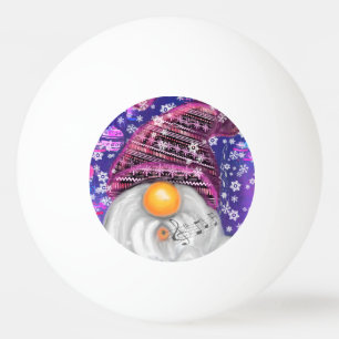 Balle De Ping Pong Gnome En Violet Casquette Noël Ping Pong Balls