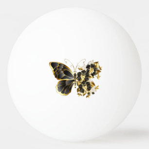 Balle De Ping Pong Gold flower Butterfly with Black Orchid