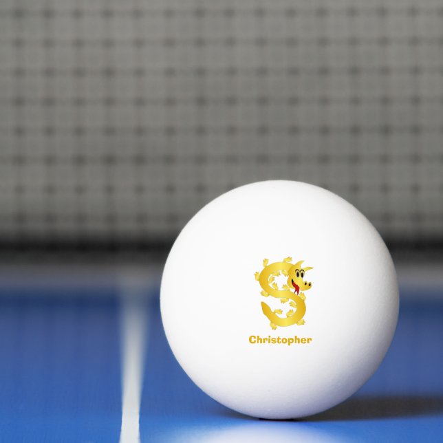 Balle De Ping Pong Golden Dragon Design Ping Pong Ball (Filet)