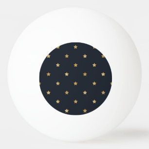 Balle De Ping Pong Golden Stars on Midnight Black